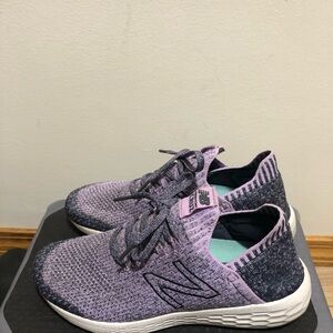 New Balance Fresh Foam Cruz Women’s Lavender and Charcoal Knit Shoes Sz 7.5